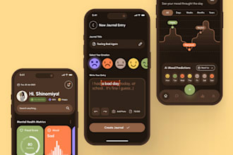 develop  ai therapy app, daily meditation app, counseling app, mental health app