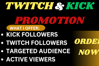 do organic twitch and kick promotion to bring in live viewers and grow audience