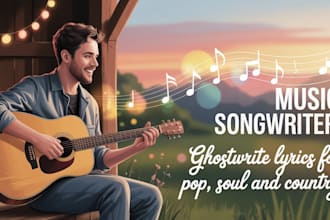 write heartfelt song lyrics for pop, soul, and country artists