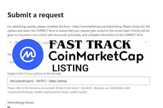 list coin or token on any exchange website, cmc cg