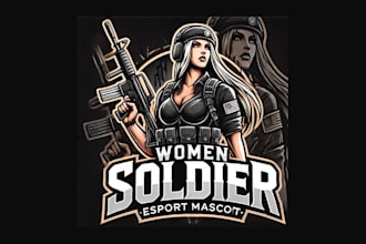 do unique women soldier mascot logo with new concepts