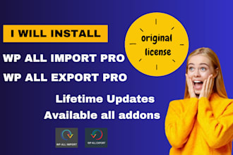install wp all import pro and wp all export pro with lifetime updates