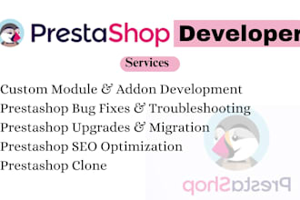 develop 6figure prestashop store, prestashop migration, upgrade, ai integration