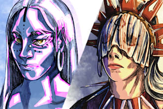 draw the portrait of your original character and concept art