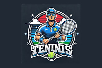 design amazing tennis mascot logo for your company