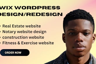 setup real estate construction notary fitness exercise wix wordpress website