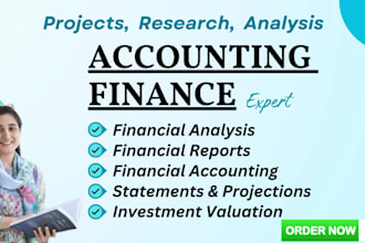 write report of financial analysis, finance, accounting tasks