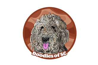 make powerful genuine golden doodle business logo
