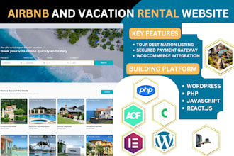 build airbnb  property listing vacation rental direct booking website