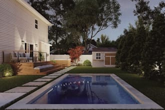 visualize the front yard backyard patio and landscape in 3d