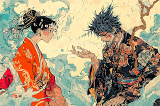 do anime and manga character art illustration, chibi or fan art