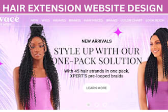 design hair website hair extension shopify store hair store