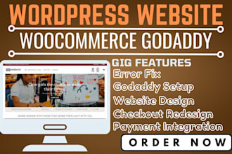 design wordpress website godaddy redesign woocommerce checkout page error fix