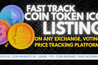 do coin ico token listing on cmc coingecko dex cex platforms