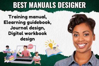 design training manual, elearning guidebook, journal design, digital workbook