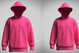 do realistic 3d design for trouser hoodies hats caps t shirt clothing animation