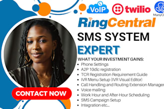 setup ringcentral phone system voip ringcentral manychat sms twilio voip tcr sms