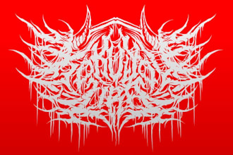 draw metal, brutal, death metal logo for your band, brand