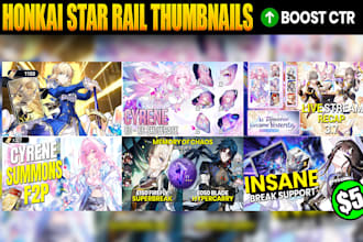 design high CTR honkai star rail youtube thumbnails