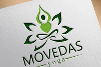 create natural spa yoga health and wellness logo