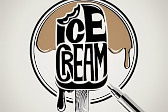 do ice cream, fast food and restaurant logo design with victor or source files