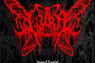 create death, black metal, grindcore, hardcore band logo