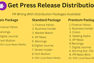 do PR on yahoo, bezninga, bi, market watch, plus 400 media