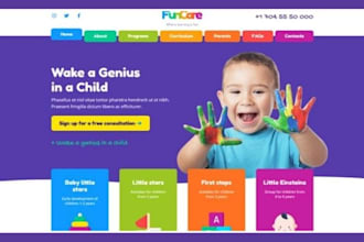 design daycare website kindergarten website preschool childcare school website