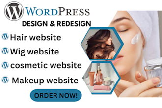 design a custom wordpress website for your makeup, wig, hair, or cosmetic salon