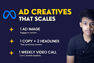 design facebook ad creative images, copy and headlines