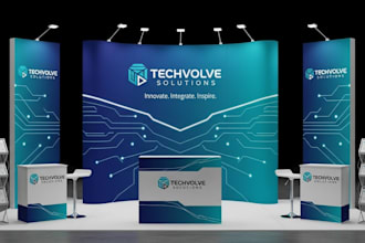 design trade show booth backdrop or popup banner