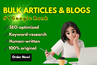 write SEO bulk articles or blog with well researched content