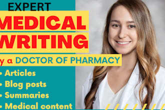 provide medical writing as a pharmd working in pharma