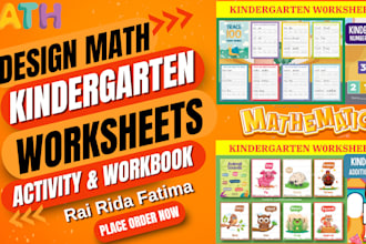 design canva math kindergarten worksheets, workbooks, and activity books for you
