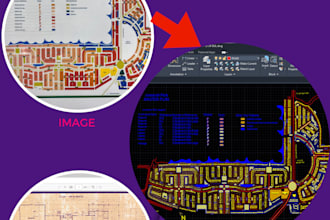 expert image, PDF, blueprint, permit drawing conversion to autocad dwg fast
