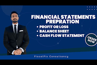 prepare financial statements, income statement and profit or loss