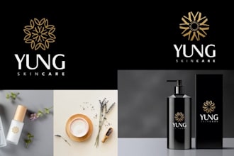 do aesthetic cosmetic skincare logo and product design 24 hours