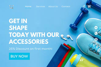 design profitable fitness gear website workout gym equipment shopify website