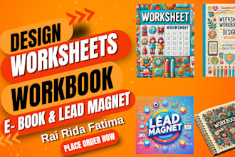 create worksheets, workbooks, lead magnets, and ebook cover designs