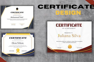 design professional certificates for award, completion, achievement and diploma