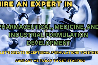 formulate pharmaceutical products medicines and industrial solutions