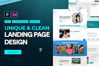 do clean professional web landing page design in figma
