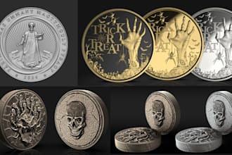 do 3d bas relief 3d coin bas relief 3d medallion cnc   design for 3d print