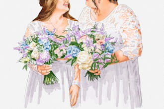 make drawing potrait with watercolour painting