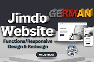 build jimdo landing page website design, german dutch hosting website redesign