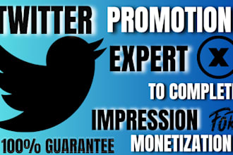 promote twitter link to complete monetization and increase impression engagement