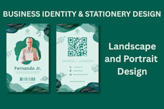 design elegant business card, brand identity and stationary with qr code
