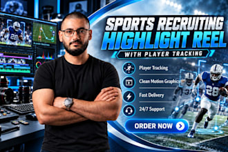 edit a recruiting sports highlight reel with player tracking