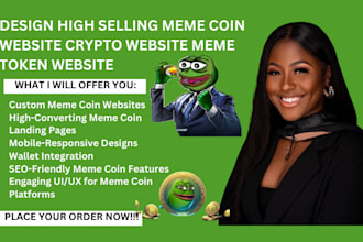 design selling meme coin website meme coin landing page crypto website meme coin