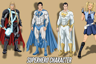 draw your cartoon superhero character superhero comic book illustration marvel